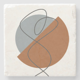 Modern Abstract Terracotta en Gray - Dancer Stenen Onderzetter