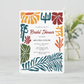 Modern Abstract Terracotta Floral Vrijgezellenfees Kaart (Staand voorkant)