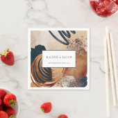 Modern Abstract Terracotta Navy Gold Wedding Servet (Insitu)