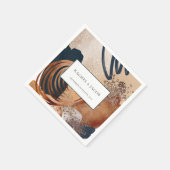 Modern Abstract Terracotta Navy Gold Wedding Servet (Hoek)