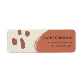 MODERN ABSTRACT TERRACOTTA RED KRAFT ADRES ETIKET (Voorkant)