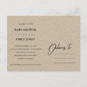 MODERN ABSTRACT TERRACOTTA RED KRAFT BABY SHOWER UITNODIGING BRIEFKAART (Achterkant)