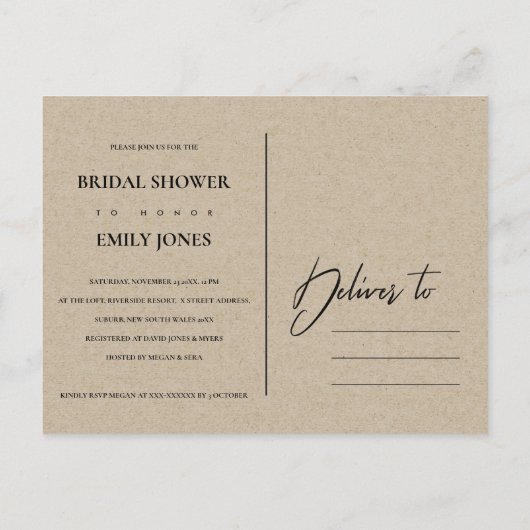 MODERN ABSTRACT TERRACOTTA RED VRIJGEZELLENFEEST UITNODIGING BRIEFKAART (Achterkant)