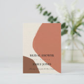 MODERN ABSTRACT TERRACOTTA RED VRIJGEZELLENFEEST UITNODIGING BRIEFKAART (Staand voorkant)