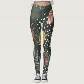 Modern Abstract Terrazzo & Botanical Collage  Leggings (Voorkant)