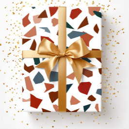 Modern Abstract Terrazzo Marmer Patroon Cadeaupapier