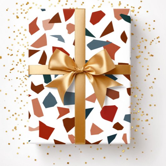 Modern Abstract Terrazzo Marmer Patroon Cadeaupapier