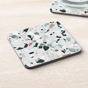 Modern Abstract Terrazzo Patroon Bier Onderzetter