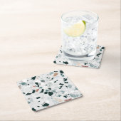 Modern Abstract Terrazzo Patroon Kartonnen Onderzetters (Insitu)