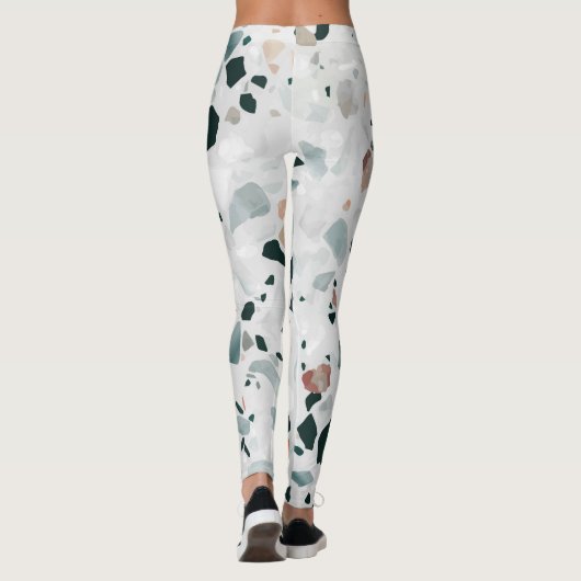Modern Abstract Terrazzo Patroon Leggings (Achterkant)