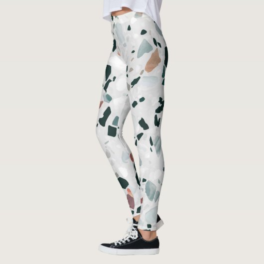 Modern Abstract Terrazzo Patroon Leggings (Links)