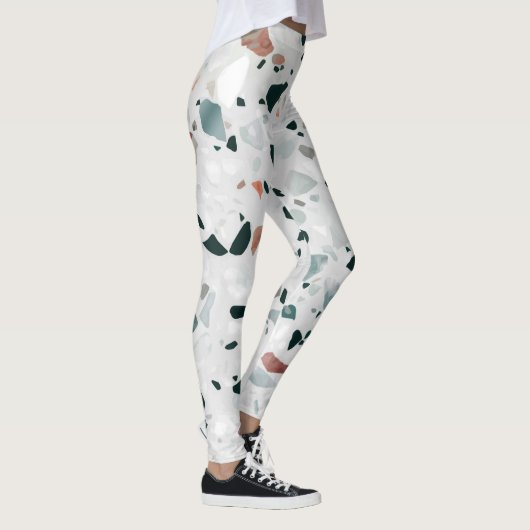 Modern Abstract Terrazzo Patroon Leggings (Rechts)