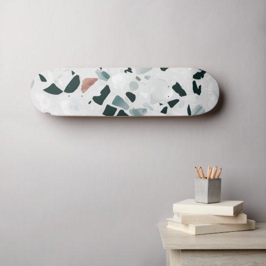 Modern Abstract Terrazzo Patroon Persoonlijk Skateboard (Muurkunst (Horizontaal))