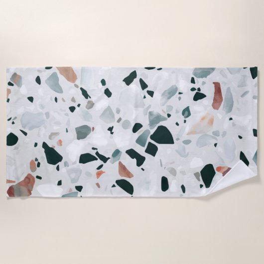Modern Abstract Terrazzo Patroon Strandlaken (Voorkant)