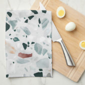 Modern Abstract Terrazzo Patroon Theedoek (Quarter Fold)