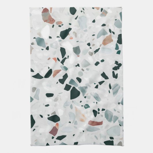 Modern Abstract Terrazzo Patroon Theedoek (Verticaal)
