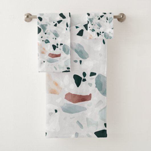 Modern Abstract Terrazzo Pattern Bad Handdoek (Insitu)