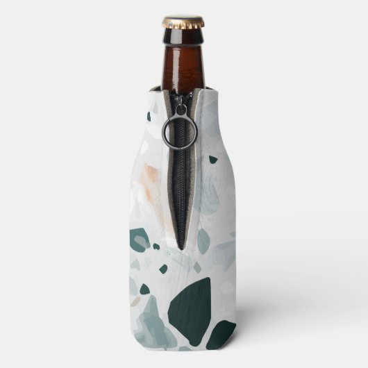 Modern Abstract Terrazzo Pattern Flesjeskoeler (Fles Achterkant)