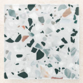 Modern Abstract Terrazzo Pattern Glazen Onderzetter (Voorkant)