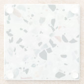 Modern Abstract Terrazzo Pattern Glazen Onderzetter (Achterkant)