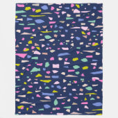 Modern Abstract Terrazzo Pattern in Blue Fleece Deken (Voorkant)