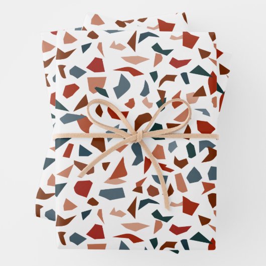Modern Abstract Terrazzo Pattern Inpakpapier Vel (In situ)