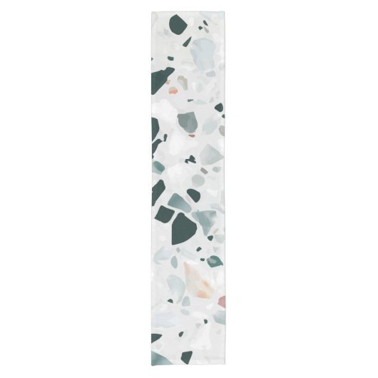 Modern Abstract Terrazzo Pattern Korte Tafelloper (Voorkant)