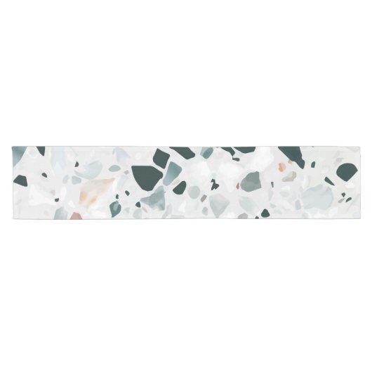 Modern Abstract Terrazzo Pattern Korte Tafelloper (Horizontaal)