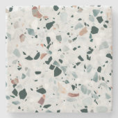 Modern Abstract Terrazzo Pattern Stenen Onderzetter (Voorkant)