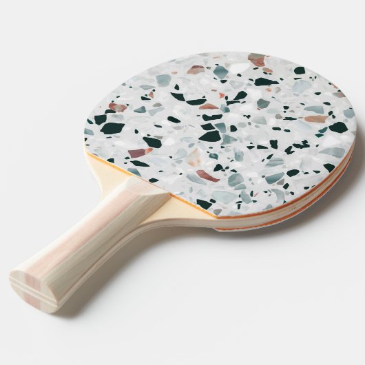 Modern Abstract Terrazzo Pattern Tafeltennisbatje (Voorkant Gekanteld)