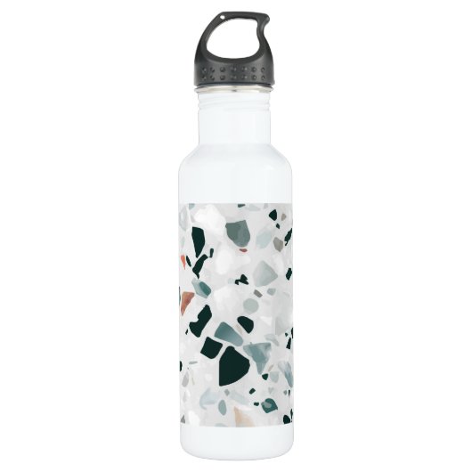 Modern Abstract Terrazzo Pattern Waterfles (Voorkant)