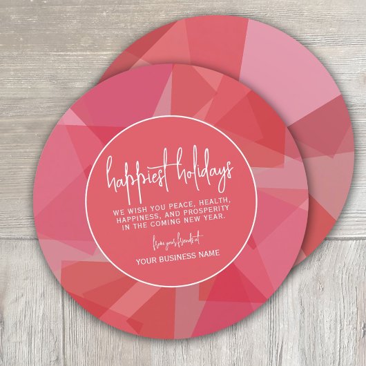 Modern Abstract Transparant Kleur Rood - Gelukkig Feestdagenkaart