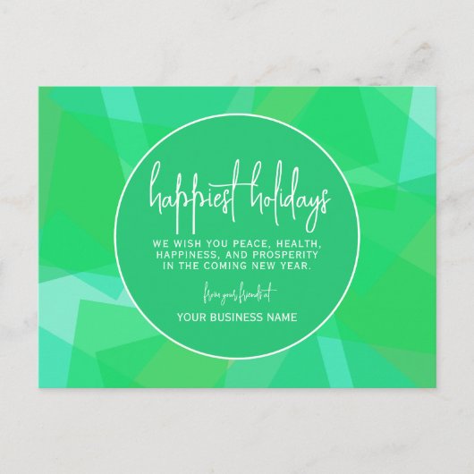 Modern Abstract Transparante Kleur Groen - Gelukki Feestdagenkaart (Voorkant)