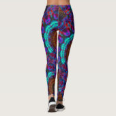 MODERN abstract trekken in blauw-bruin-roze-mozaïe Leggings (Achterkant)