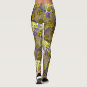 MODERN abstract trekken in-bruin-diep geel-licht Leggings (Achterkant)