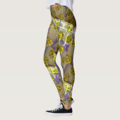 MODERN abstract trekken in-bruin-diep geel-licht Leggings (Links)