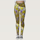 MODERN abstract trekken in-bruin-diep geel-licht Leggings (Voorkant)