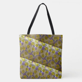 MODERN abstract trekken in-bruin-diep geel-licht Tote Bag