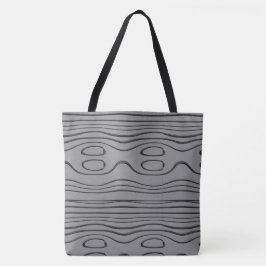 MODERN abstract trekken in diepe grijs-zwart- Tote Bag