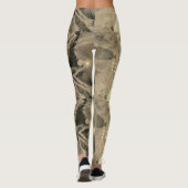 MODERN abstract trekken in lichtbruin-goud-zwart - Leggings (Achterkant)