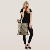 MODERN abstract trekken in lichtbruin-goud-zwart - Tote Bag (Op model)