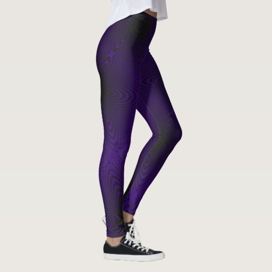 MODERN abstract trekken in zwart-diep-paars-mozaïe Leggings (Rechts)