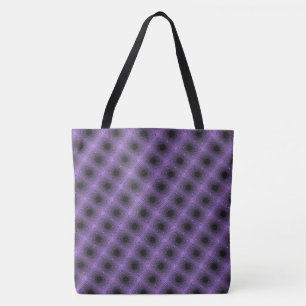 MODERN abstract trekken in zwart-paars-mozaïek Tote Bag