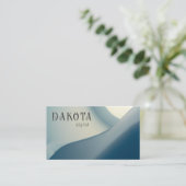 Modern Abstract Trendy Neutral Blue Visitekaartje (Staand voorkant)