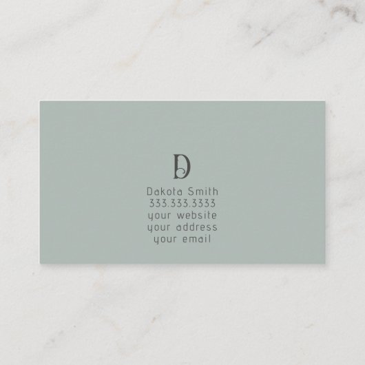 Modern Abstract Trendy Neutral Blue Visitekaartje (Achterkant)