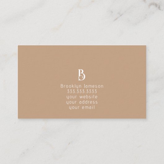 Modern Abstract Trendy Neutral Visitekaartje (Achterkant)