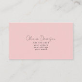 Modern Abstract Trendy Roze Blauw Visitekaartje (Achterkant)