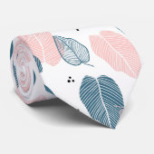 Modern abstract tropisch bladpatroon stropdas (Opgerold)