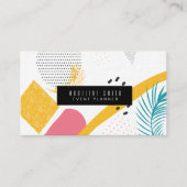 Modern Abstract, tropisch koraal Blauwgroen Visitekaartje (Voorkant)