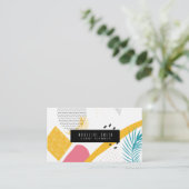 Modern Abstract, tropisch koraal Blauwgroen Visitekaartje (Staand voorkant)